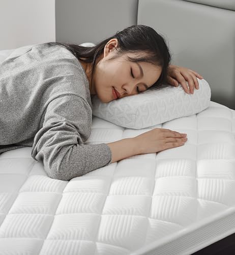 ADDNUSS ダブル マットレス メモリーフォームハイブリッド 高密度スプリング ポケットコイル ベッドマットレス 高さ23cm ふつう硬さ ブラック mattress double 並行配列 通気で快適 腰の負担を軽減 圧縮梱包 [3]