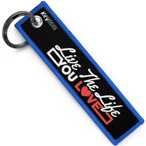 KEYTAILS Keychains, Premium Quality Key Tag for Inspirational, Fitness, Motivational [Live The Life You Love]