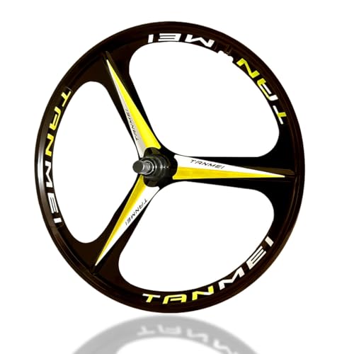 ZCXBHD 26/27.5/29�C���` �}�E���e���o�C�N�p�z�C�[���Z�b�g �}�O�l�V�E�������� 3�{�X�|�[�N �t�����g�����A�z�C�[�� 100/135mm �f�B�X�N�u���[�L�Ή��n�u 6-9�����[�^���[�t���[���]�ԗp(Black-Yellow,27.5in-F