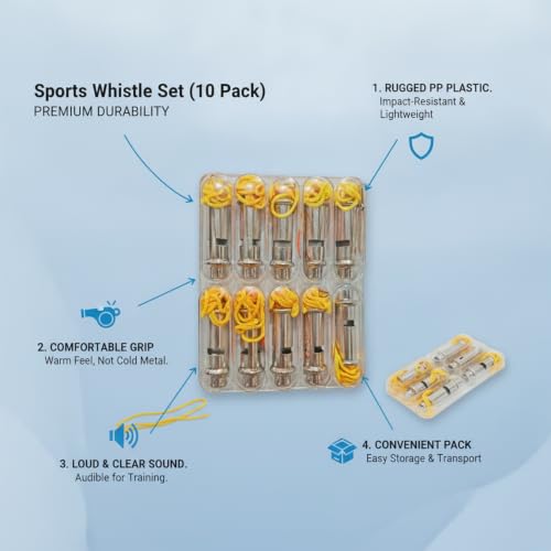 Set de 10 silbatos deportivos de plástico PP durables miniatura 5