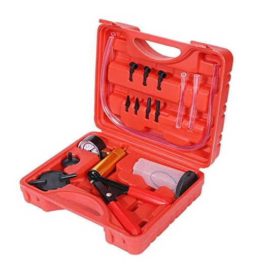 N / A 17pcs Brake Bleeder Kit Hand Held Vacuum Pump Test Set with Adapters for for Motorcycle Car Truck Vehicle