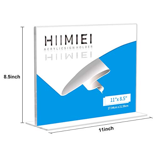 Hiimiei 8.5X11 Acrylic Sign Holder Horizontal Table Menu Display Stand, Clear Plastic 8.5X11 Double Sided Picture Frames For Desk Display(6 Pack) #TOP1