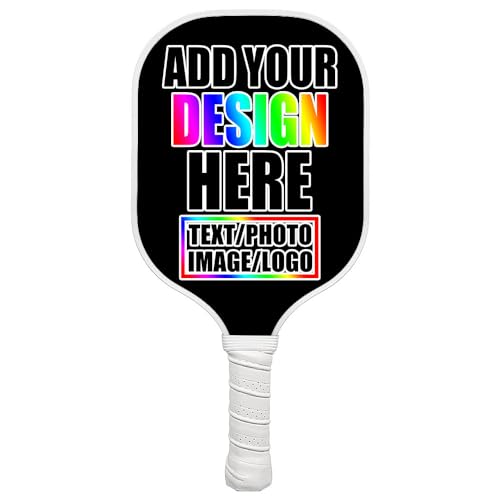 ZOLRITH Personalized Pickleballs Paddles with Name Picthre Text Logo, Customized Rackets with Photo, Custom Gifts for Men Women, Two Sides Print, Black
