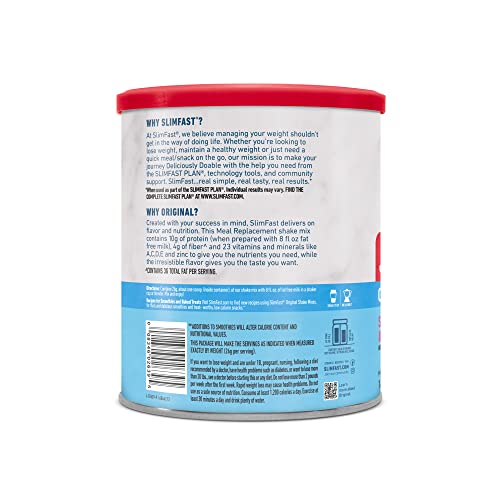 Slimfast Meal Replacement Powder, Original Strawberries & Cream, Weight Loss Shake Mix, 10G Of Protein, 14 Servings (Pack Of 3) (Packaging May Vary) #TOP1
