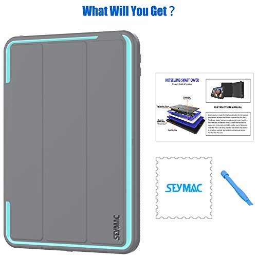 Seymac Stock Case For Ipad 5Th/ 6Th Generation, Ipad 9.7 Inch 2017/2018 Case Smart Magnetic Auto Sleep/Wake Cover Leather With Stand Feature For Ipad 2017 Release (Gray/Skyblue) #TOP5