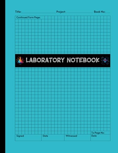 Laboratory Notebook: Student Lab Notebook with Grid Graph Paper for Middle School, High School, College, Graduate Research | Blue