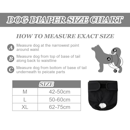 Aomig Hundewindeln für Hündinnen, Schwarz Waschbare Auslaufsichere Läufigkeitshose für Hündinnen, Wiederverwendbare Damenbinden Höschen für Weibliche Haustiere, Hochsaugfähige Nkontinenz Hundewindeln