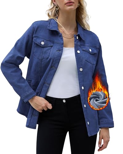 Sherpa Jacket Women Fleece Lined Denim Jacket Womens Jean Jacket Trendy Winter Coats