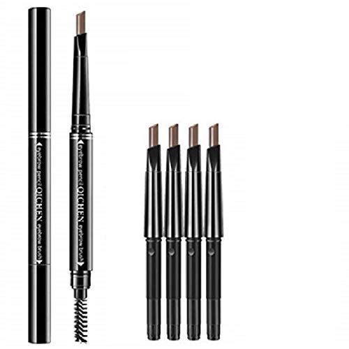 Meifen fashion durable waterproof automatic rotating eyebrow pencil, 1 + 4 replaceable refills, 5 colors optiona (Light coffee)