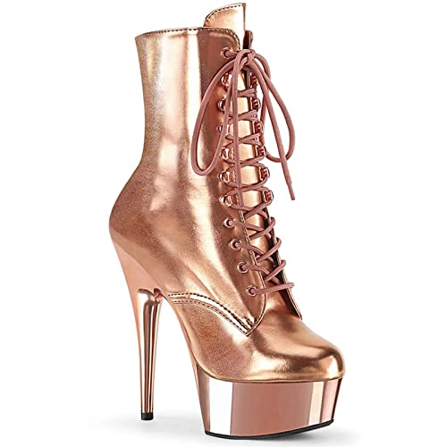 Bottes de club de danse à plateforme et lacets frontaux avec cambrure sensuelle de 15cm
