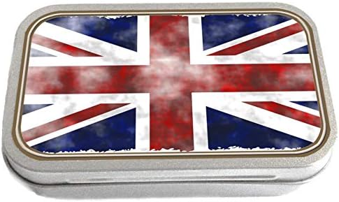 Grunge Union Jack Design Slim Hinged 1oz Tin Tobacco Storage