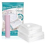 AirBaker Vacuum Storage Bags 8 pcs(4 Jumbo +4 L) Hand Pump Included for Comforters Blankets Clothes Pillows Travel Space Saver Seal Bag