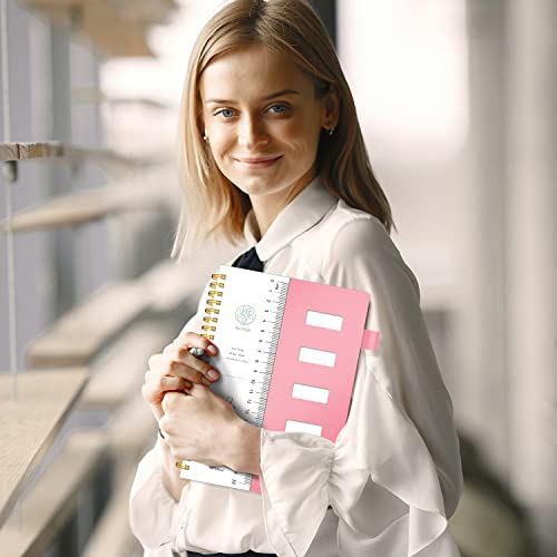 5 Subject Notebook College Ruled, 5 Subject Spiral Notebook With 4 Colored Dividers And Tabs, 200 Pages, Alltree School Supplies For College Students With Pocket, Pen Holder, Twin-Wire Binding Spiral Notebook, Pink, 5.5"X8.5" #TOP5