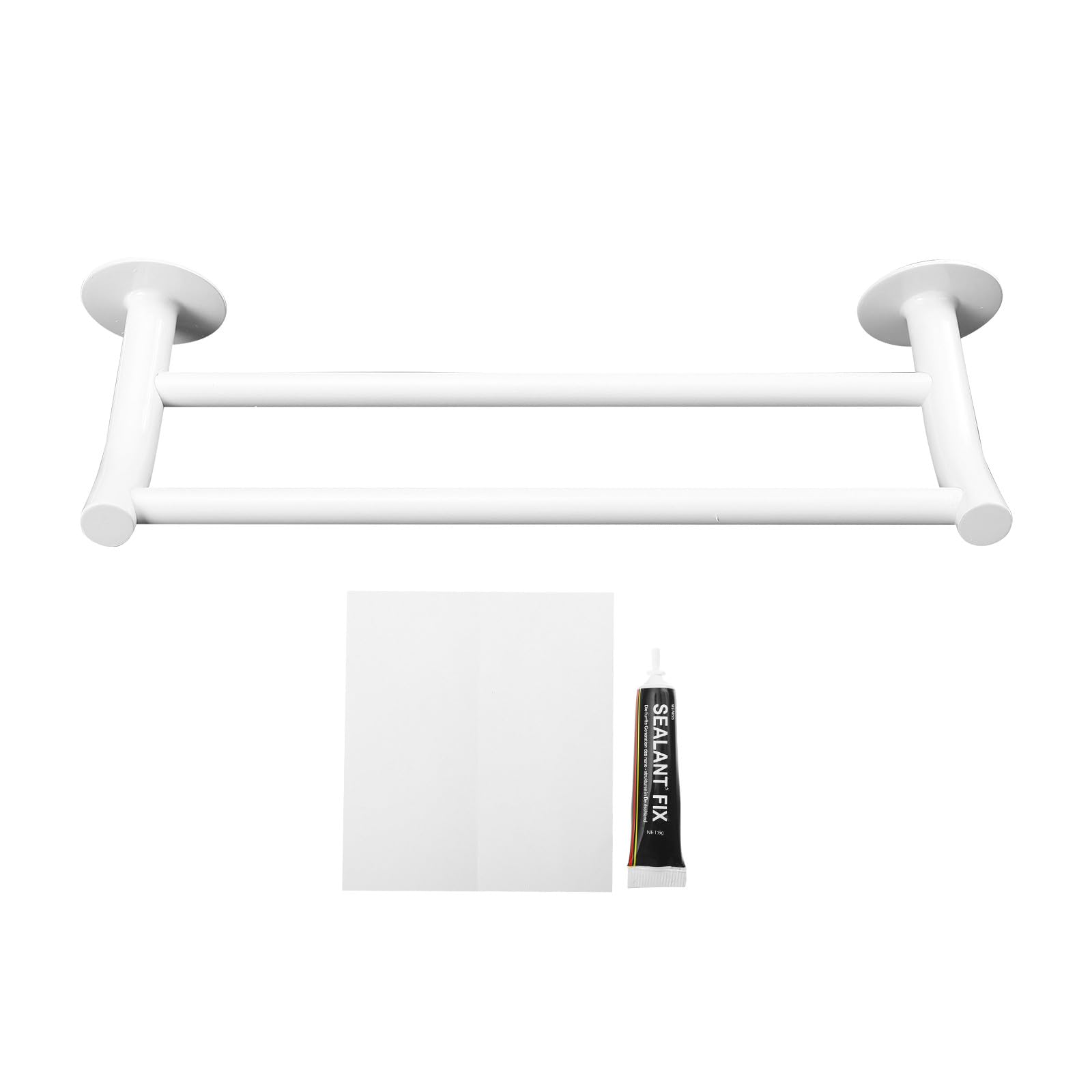 Dual-Pole Towel Rack 40cm Punch-Free Aluminum Alloy Bathroom And Kitchen Or
