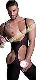 HIMEALAVO Men's Von Allen Seiten Offen Stockings Body Tights Gay Stockings Black