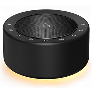 White Noise Machine with 30 High Fidelity Soundtracks, 7 Colors Night Lights, Full Touch Metal Grille and Buttons, Timer and Memory Features, Plug in, Sound Machine for Baby, Adults