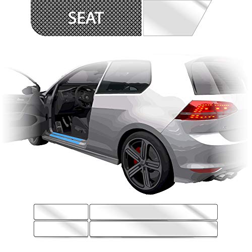 BLACKSHELL Einstiegsleisten Schutzfolie + Premium Rakel für Ateca ab 2016 Transparent - SET für alle Einstiege mit Anleitung - passgenaue Lackschutzfolie