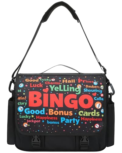 FOKDUVB Bingo Messenger Bag with Pockets for Daubers Dabbers Dobbers