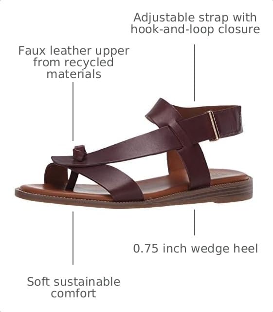 Image of Franco Sarto Womens Glenni Ankle Strap Flat Sandals