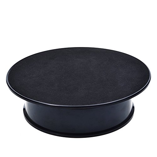 Inovat Black Color Velvet Top Motorized Rotating Display Stand for Jewelry Model Hobby Collectible Product and Other Small Stuff