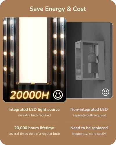 Image of EDISHINE LED Outdoor Wall Lights, 15.7 inch Modern Outdoor Sconce, Oil Bronze