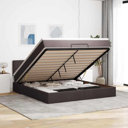 Generico Estructura de cama Puf con colchón de 160 x 200 cm, de tela, camas y marcos para camas 3311473