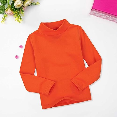 Betadog Boy's Long Sleeve Poly Spandex Turtleneck Girls and Toddler Long Sleeve Turtleneck Shirts (Orange, 2-3 Years)3