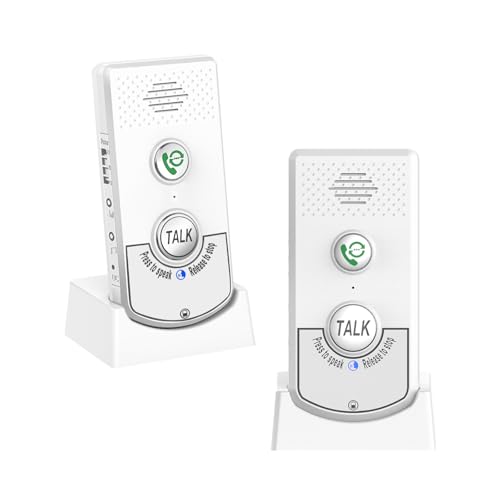 2 Way Voice Intercom, Long Range Wireless Intercomunicador Home Communication System Doorbell Unit, 100m Range Indoor Intercoms Calling System Room to Room Intercom for House, Hospital, Hotel