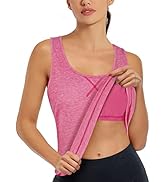 Cestyle Women's Yoga Workout Tank Tops with Built in Shelf Bras Summer Loose Fit Racerback Tank Top