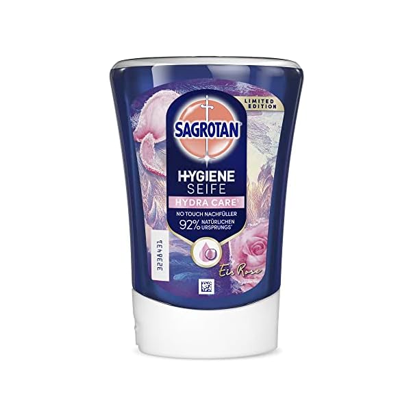 Sagrotan No-Touch Nachfüller Eis Rose Limited Edition – Für den automatischen Seifenspender – 5 x 250 ml Handseife – Bild 3