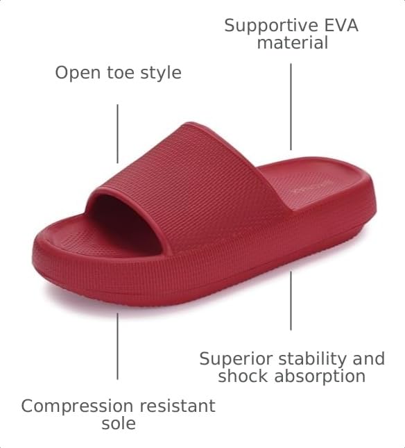 Image of BRONAX Cushioned Thick Sole Pillow Slippers for Women and Men Y10 | Cloud-Like Soft Sole, Foot Pain Relief, EVA Platform Sole, Indoor Outdoor Slides, Waterproof Shower Ready, Quick-Drying