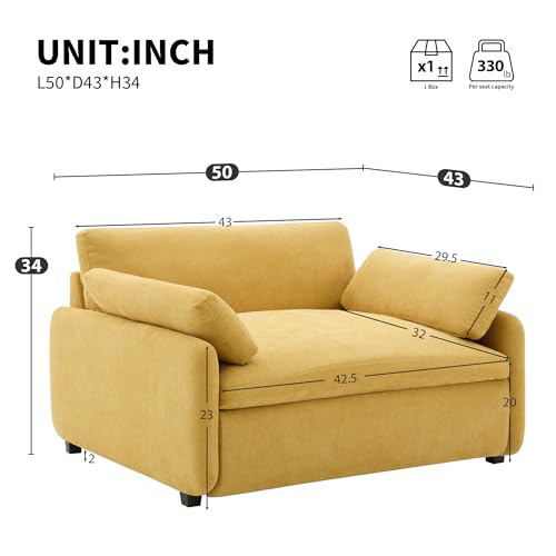 Sillón Chenille Plegable Amarillo miniatura 2