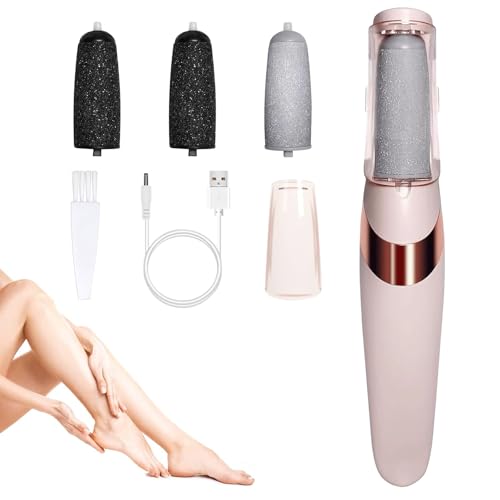 Electric Foot File Hard Skin Remover Rechargeable Electric Callus Remover for Feet Pedicure Tools Kits with 4 Brush Heads for Treating Dry Cracked Heels Calluses and Dead Skin