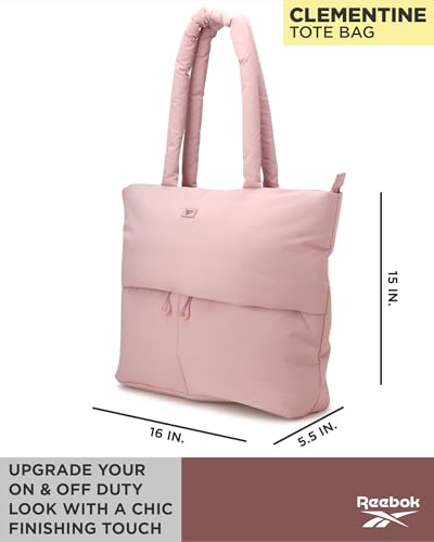 Image of Reebok Womens Tote Bag - Large Lightweight Puffer Travel Tote with Zipper - Carry On Shoulder Bag Work Bags for Women