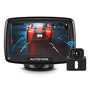 AUTO-VOX CS-2 Digital Wireless Reversing Camera kit, Stable Signal Rear Camera, Super Night Vision Backup Camera and 4.3″ Rear View Monitor for Vans,Trucks,Camping Cars,RVs