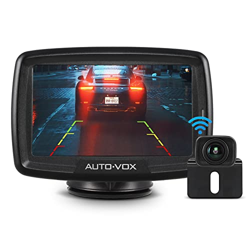AUTO-VOX CS-2 Digital Wireless Reversing Camera kit, Stable Signal Rear Camera, Super Night Vision Backup Camera and 4.3″ Rear View Monitor for Vans,Trucks,Camping Cars,RVs