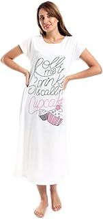 KADY Womens Comfy Short Sleeves Sleepshirt With Front Print Comfy Short Sleeves Sleepshirt With Front Print