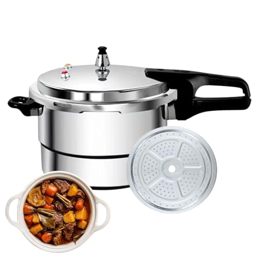 Autocuiseur – Grande marmite en d'aluminium de 9,45 pouces | Marmite de cuisine en acier inoxydable 7L | Gadget à Double poignée chauffant même, pour ragoût de riz, poulet, poisson, Restaurant