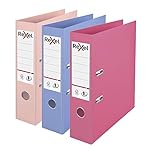 Rexel Pastel Plastic A4 Lever Arch Files, 3-Pack (Pink, Blue, Peach), Patented No.1 Power Mechanism, FSC Certified, Replaceable Spine Labels, Ring Binder, Archiving & Home Office File Organizer