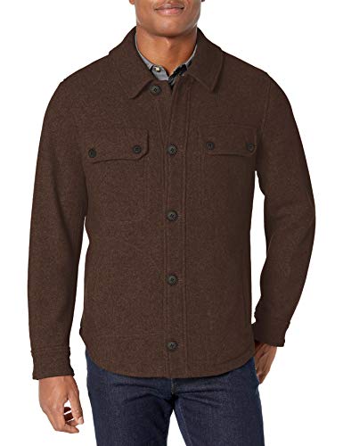 Pendleton Outerwear Men's Capital Hill Exclusive Italian Blend Wool Shirt Jacket, Mahogany Melange, L