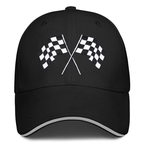 Embroidered Checkered Flags Racing Snapback Hat