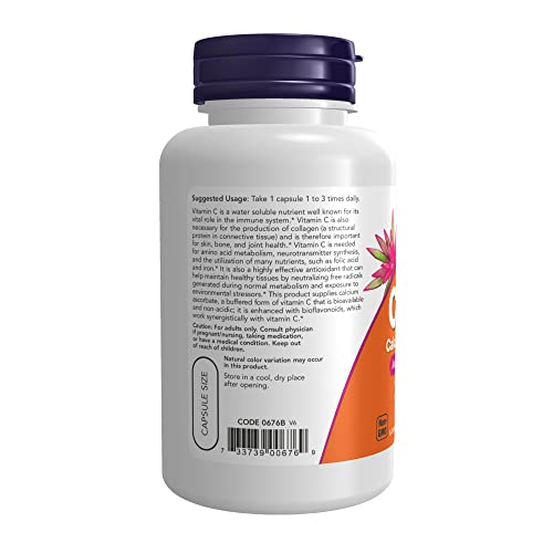 Now Supplements, Vitamin C-500 Calcium Ascorbate, Antioxidant Protection*, 100 Veg Capsules #TOP14