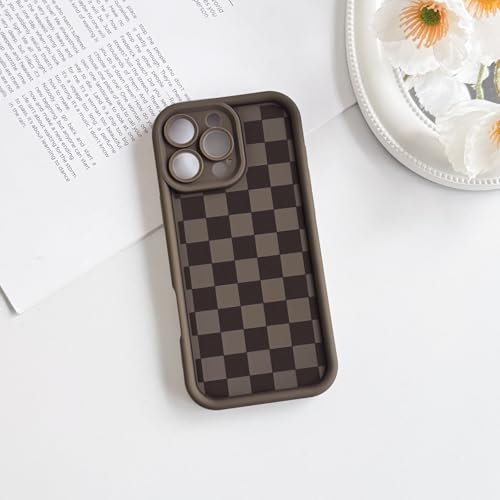 Lovmooful Compatible for iPhone 16 Pro Max Case Aesthetic Cute Checkerboard Lattice Plaid with Color Design for Girls Women Soft TPU Shockproof Protective Girly for iPhone 16 Pro Max Case-Brown by Lovmooful - Used condition - Image 7