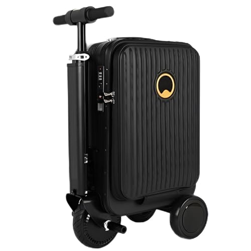 JXUANMM Electric Suitcase You Can Ride, Electric Rideable Luggage with Telescopic Handle, Load 110 KG/Speed ​​Adjustment/External Charging Port/Removable Battery/Mileage 8-10 KM for Travel Black-20L