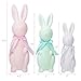 MOREDOTS Easter Decorations - 3 Pack Pastel Flocked Bow-Tied Bunny Set (10