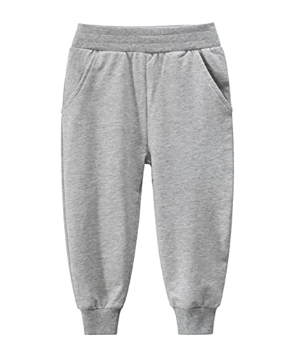 Image of HILEELANG Toddler Boy Sweatpants Kids Sport Jogger Cotton Casual Active Playwear Sweats Pants 2-Pack