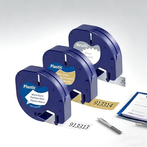 Cinta de etiquetas de plástico, compatible con recambios Dymo Let...