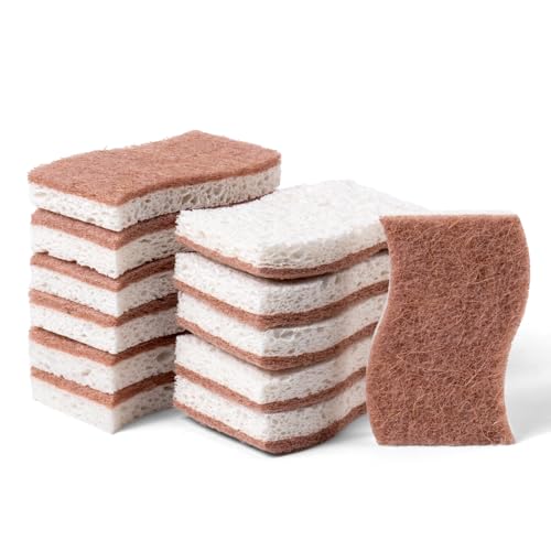 Eco-Friendly Sisal and Wood Pulp Cleaning Sponges (12-Pack)