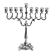 Ner Mitzvah Silver Plated Candle Menorah - Fits All Standard Hanukkah Candles - Curved Branches, 7.25" High x 6.5" Wide