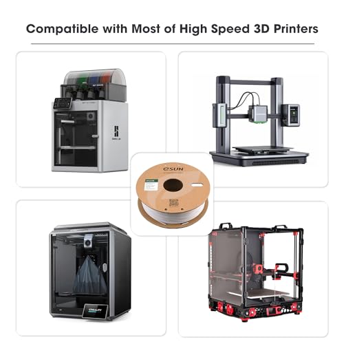 Image of eSUN High Speed PLA+ Filament 1.75mm, 3D Printer Filament Speedy PLA Plus for Fast Printing, 1KG per Spool, 2 Spools 3D Printing Filament, Cold White + Grey